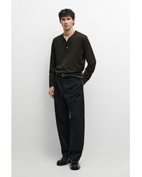 MASSIMO DUTTI - Lightweight 100% Cotton Henley T-Shirt - Lyst