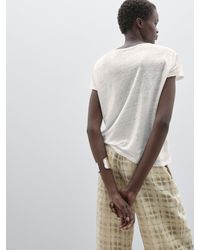 MASSIMO DUTTI - Maglietta A Maniche Corte 100% Lino - Lyst