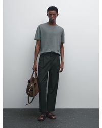 MASSIMO DUTTI - Camiseta Punto Manga Corta 100% Lino - Lyst