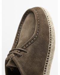 MASSIMO DUTTI - Split Leather Shoes With Moc Toe And Jute Sole - Lyst
