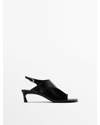 MASSIMO DUTTI - Heeled Sandals With Asymmetric Instep - Lyst