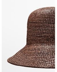 MASSIMO DUTTI - Raffia Bucket Hat - Lyst