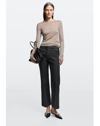 MASSIMO DUTTI - Mid-Waist Cropped Flare Fit Jeans - Lyst
