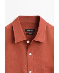 MASSIMO DUTTI - Regular Fit 100% Linen Shirt With Pocket Detail - Lyst