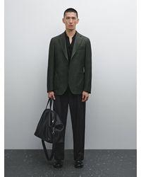 MASSIMO DUTTI - Blazer Aus 100 Wolle Mit Strukturmuster - Lyst