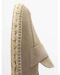 MASSIMO DUTTI - Split Suede Leather Espadrille With Piece - Lyst