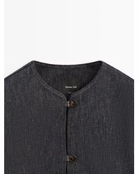 MASSIMO DUTTI - Cotton Blend Short Denim Jacket - Lyst