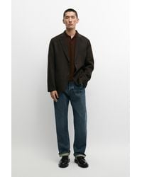 MASSIMO DUTTI - Wool Blend Houndstooth Blazer - Lyst