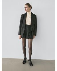 MASSIMO DUTTI - Wool Blend Blazer With Lapel Detail - Lyst