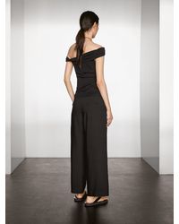 MASSIMO DUTTI Linen Blend Straight-Leg Trousers With Darts