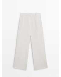 MASSIMO DUTTI - Straight-Leg Linen Suit Trousers - Lyst