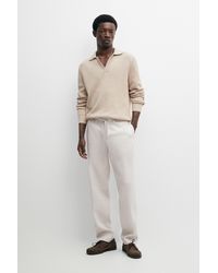 MASSIMO DUTTI - 100% Linen Trousers With Elasticated Waist - Lyst