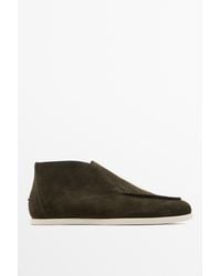 MASSIMO DUTTI - Split Suede Leather Ankle Loafer - Lyst