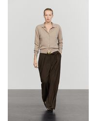 MASSIMO DUTTI - 100% Cashmere Knit Polo Collar Cardigan - Lyst