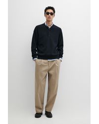 MASSIMO DUTTI - Pleated Barrel Fit Pants - Lyst