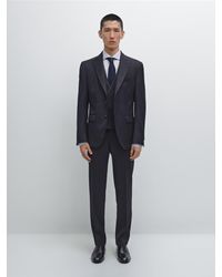 MASSIMO DUTTI - Plain 100% Wool Suit Waistcoat - Lyst