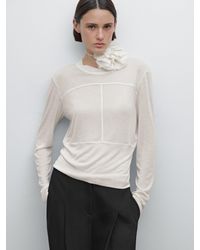 MASSIMO DUTTI - T-Shirt Fin Coutures Apparentes - Lyst