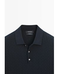 MASSIMO DUTTI - Polo Punto Trenzado 100% Algodón - Lyst