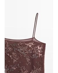 MASSIMO DUTTI - Flowing Strappy Top With Embroidered Detail - Lyst