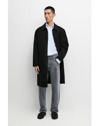 MASSIMO DUTTI - Double Fabric Wool Blend Coat - Lyst