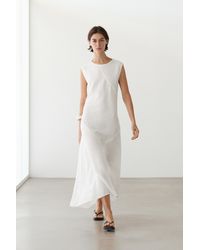 MASSIMO DUTTI - Flowing 100% Linen Midi Dress - Lyst
