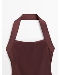 MASSIMO DUTTI - Shimmery Halter Swimsuit - Lyst