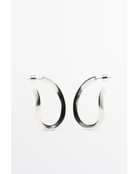 MASSIMO DUTTI - Twisted Oval Hoop Earrings - Lyst