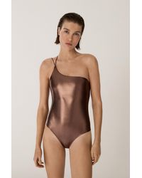 MASSIMO DUTTI - Swimsuit With Asymmetric Strap - Lyst