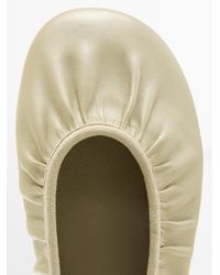 MASSIMO DUTTI - Soft Leather Ballet Flats With Gathered Detail - Lyst