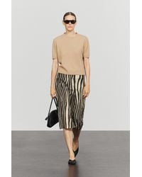 MASSIMO DUTTI - Wool Blend Short Sleeve Knit Sweater - Lyst
