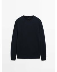 MASSIMO DUTTI - Wool Blend Knit Sweater With Crew Neck - Lyst