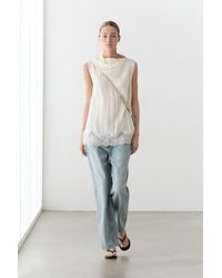 MASSIMO DUTTI - Asymmetric Roll Neck Top With Lace Detail - Lyst