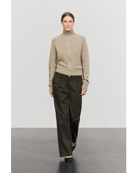MASSIMO DUTTI - 100% Cashmere Zip Knit Cardigan - Lyst
