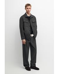 MASSIMO DUTTI - Wool Blend Overshirt With Pocket Detail - Lyst