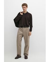 MASSIMO DUTTI - Polo Collar Knit Sweater - Lyst