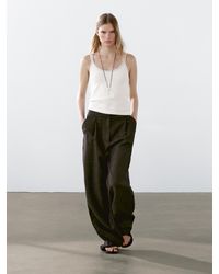 MASSIMO DUTTI - Sleeveless 100% Cotton Knit T-Shirt - Lyst