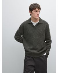 MASSIMO DUTTI - Jersey Polo Punto Cuello Pico Jaspeado - Lyst