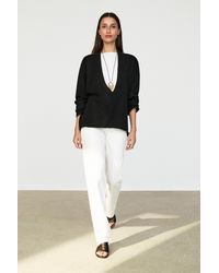 MASSIMO DUTTI - 100% Cashmere Knit Sweater With V-Neck Detail - Lyst