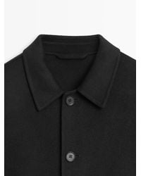 MASSIMO DUTTI - Short Wool Blend Overshirt - Lyst
