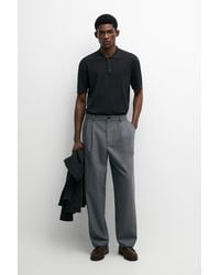 MASSIMO DUTTI - 100% Cotton Button-Collar Polo Shirt - Lyst