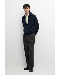 MASSIMO DUTTI - Wool Blend Zip-Up Knit Cardigan - Lyst