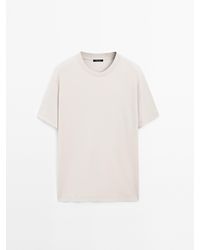 MASSIMO DUTTI - 100% Katoenen T-Shirt Van Middelgroot Gewicht - Lyst