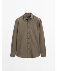 MASSIMO DUTTI - Slim Fit 100% Katoenen Denim Overhemd - Lyst