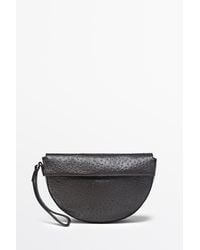MASSIMO DUTTI - Textured Nappa Leather Crescent Moon Handbag - Lyst
