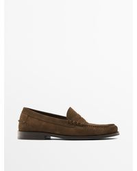 MASSIMO DUTTI - Splitsuède Loafers Met Wreefband - Lyst