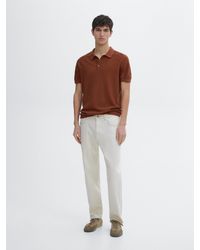 MASSIMO DUTTI - Pull Polo À Chevrons En Maille De Coton - Lyst
