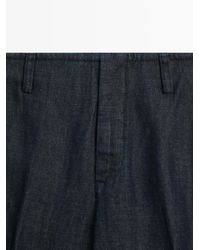 MASSIMO DUTTI - Pantalón Wide Leg Con Lino - Lyst