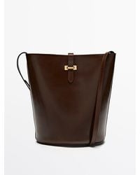 MASSIMO DUTTI - Nappa Bucket Bag With Buckle - Lyst