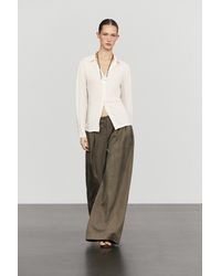 MASSIMO DUTTI - Flowing Wide-Leg Technical Pleated Pants - Lyst