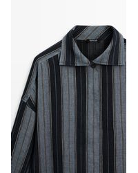 MASSIMO DUTTI - Striped Cotton-Linen Blend Flowing Shirt - Lyst
